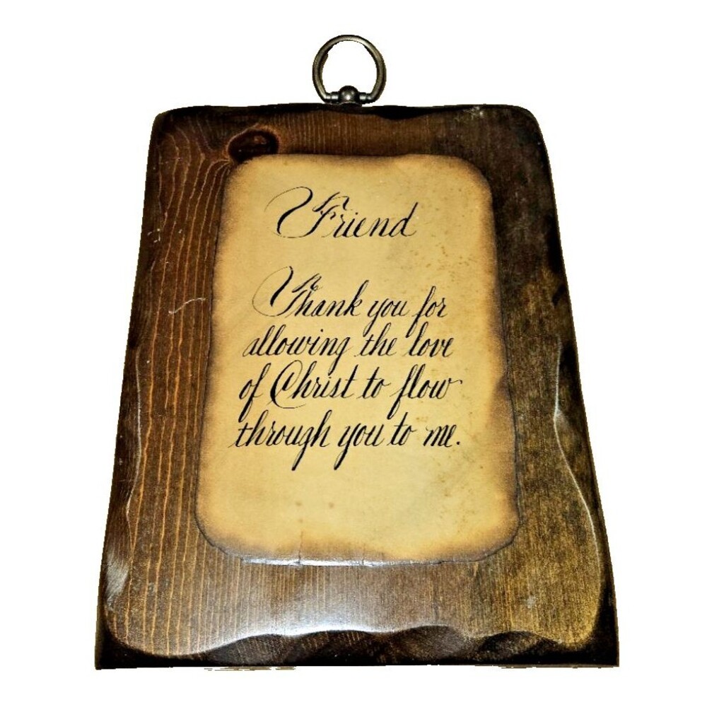 Vintage Wooden Wall Plaque Sawley House handcrafted Friend Love of CHRIST
